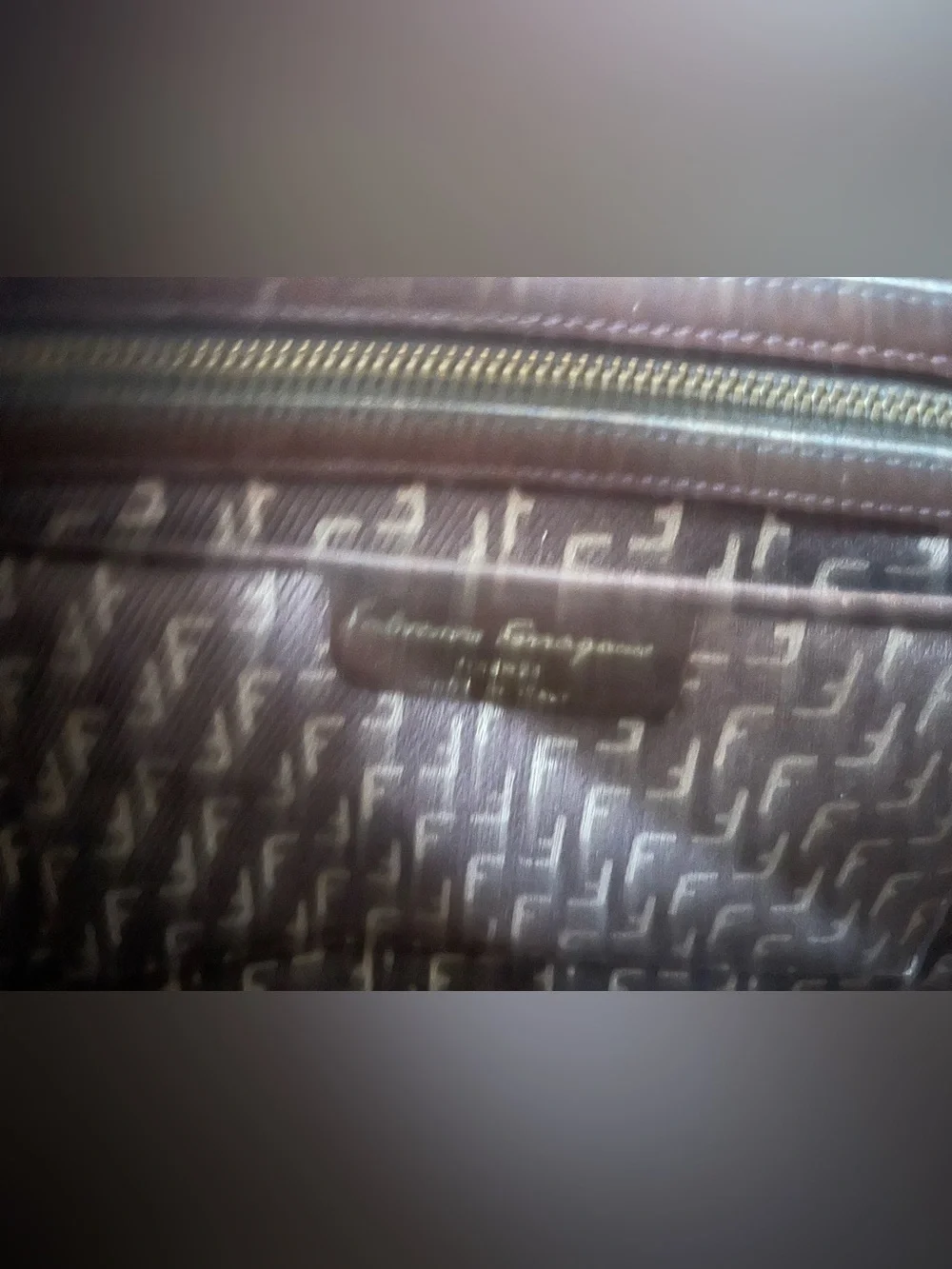 Vintage Salvatore Ferragamo Dark Brown Leather Briefcase Purse